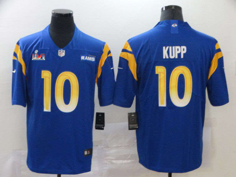 2022 Super Bowl Men Los Angeles Rams 10 Kupp Blue Nike Vapor Untouchable Stitched Limited NFL Jerseys